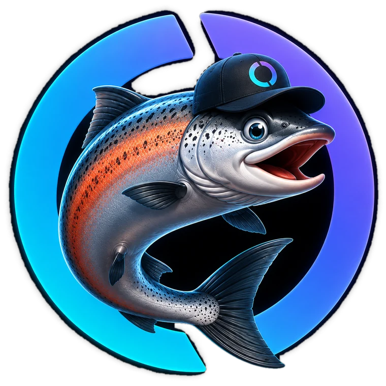The RETURN logo — a salmon returning upstream, inside a ring that does not quite close
